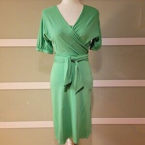 Laundry By Shelli Segal Popover Tie Front Green  Size XS Women Dress